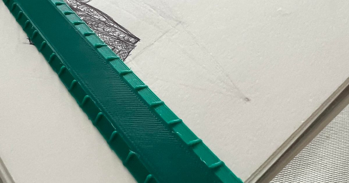 Ruler with attachment for sketchbooks by Jens Download free STL model