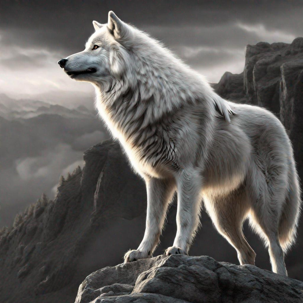 White Wolf - Hueforge Print by cyanidesugar | Download free STL model ...