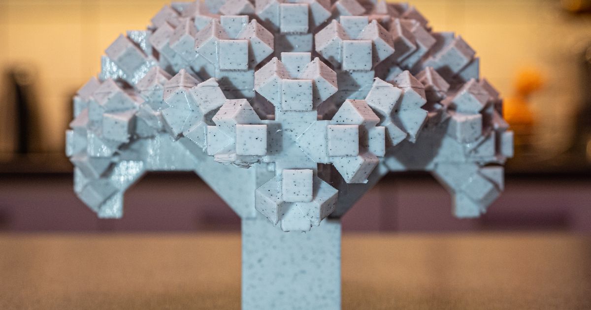 Pythagoras Tree 3D (4 sided) by akrasno | Download free STL model ...