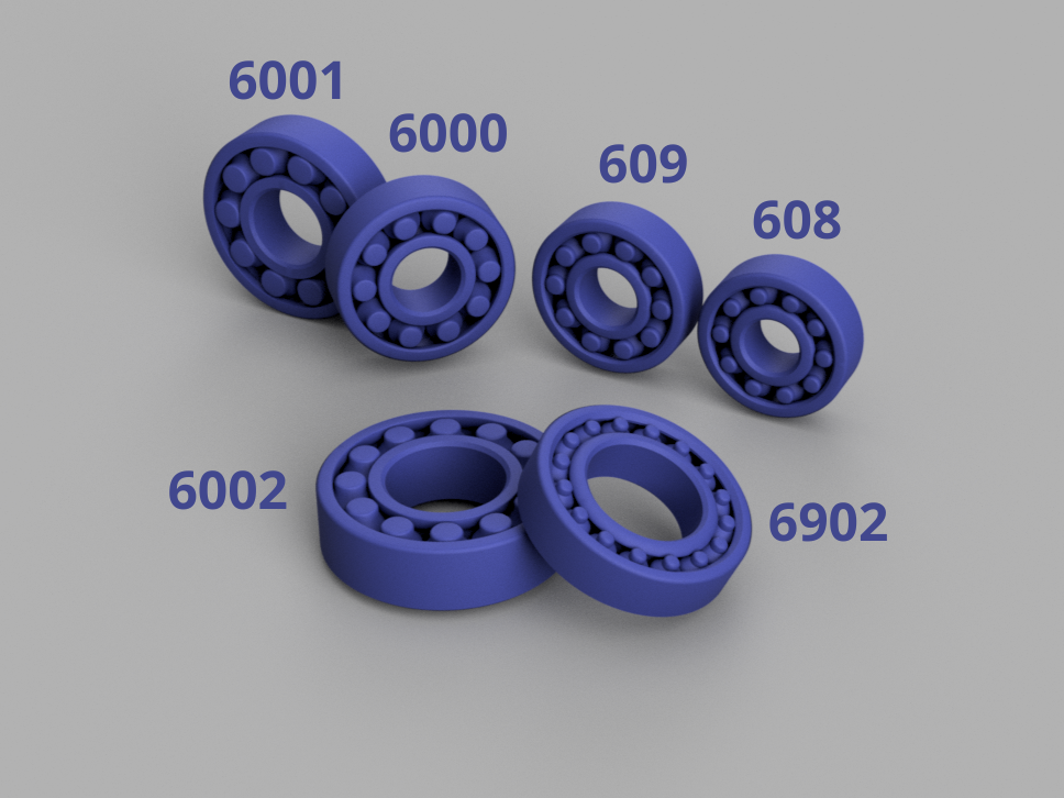 Print in place BALL bearings 3D model thumbnail