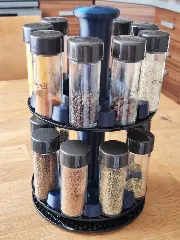 Spices in a rotating stand