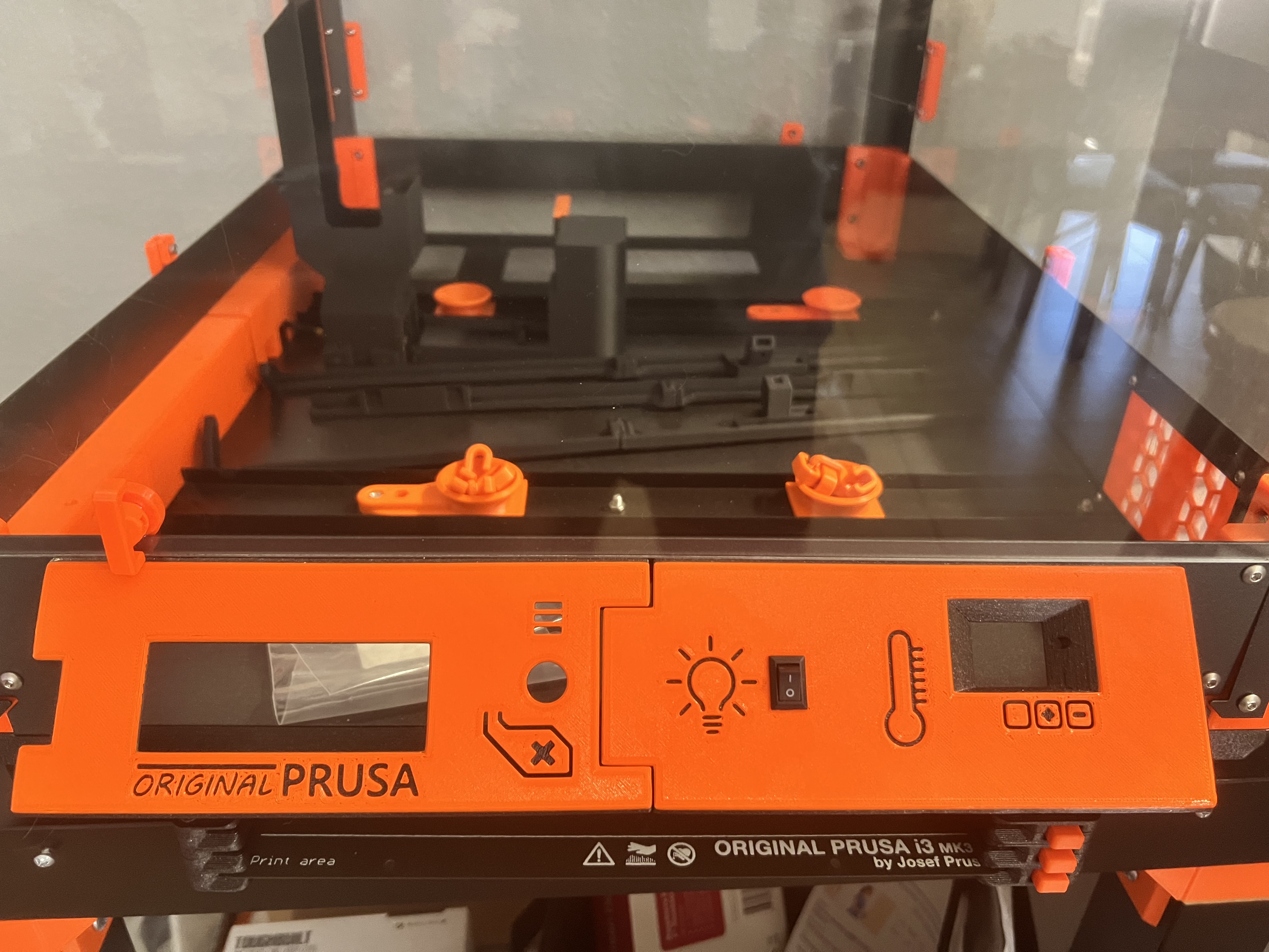 Steel Sheet Holders with Seesaw Eject Top Parts for Prusa Box Angular Control Panel 3D model thumbnail