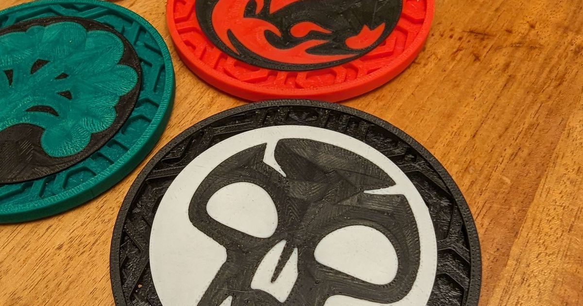 MTG Mana Symbol Coaster Set by drawks | Download free STL model ...