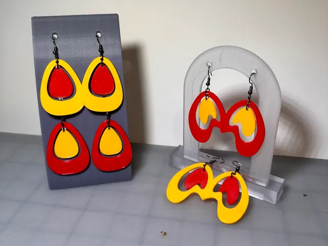 Inset drop earrings