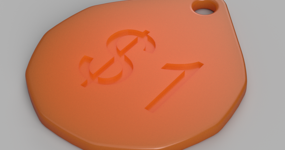 Canadian Loonie Shopping Cart Token for Keychain by echeese Download free STL model