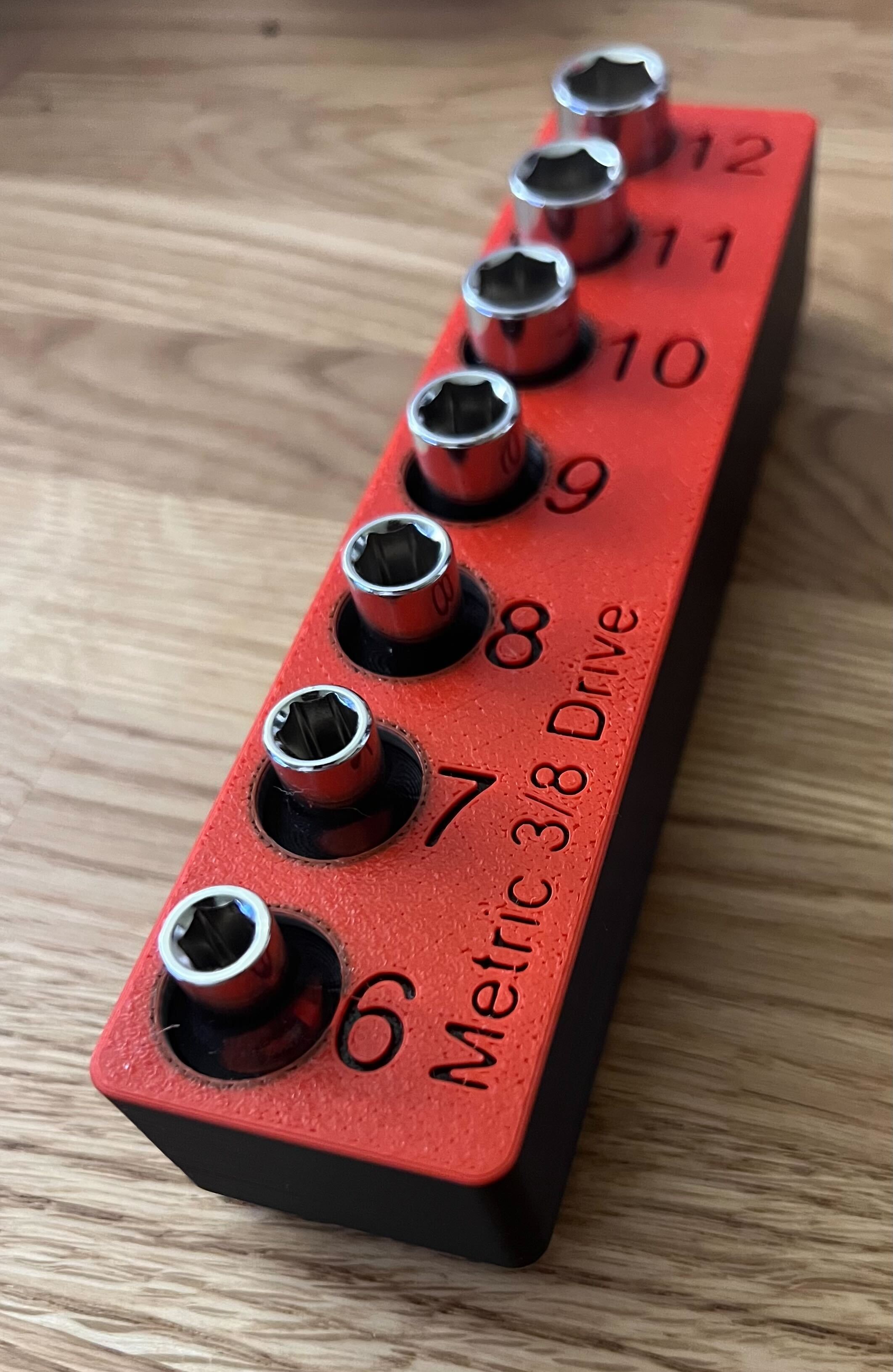 Gridfinity Tekton 3/8 Short Socket 6mm24mm holder by ender341 Download free STL model