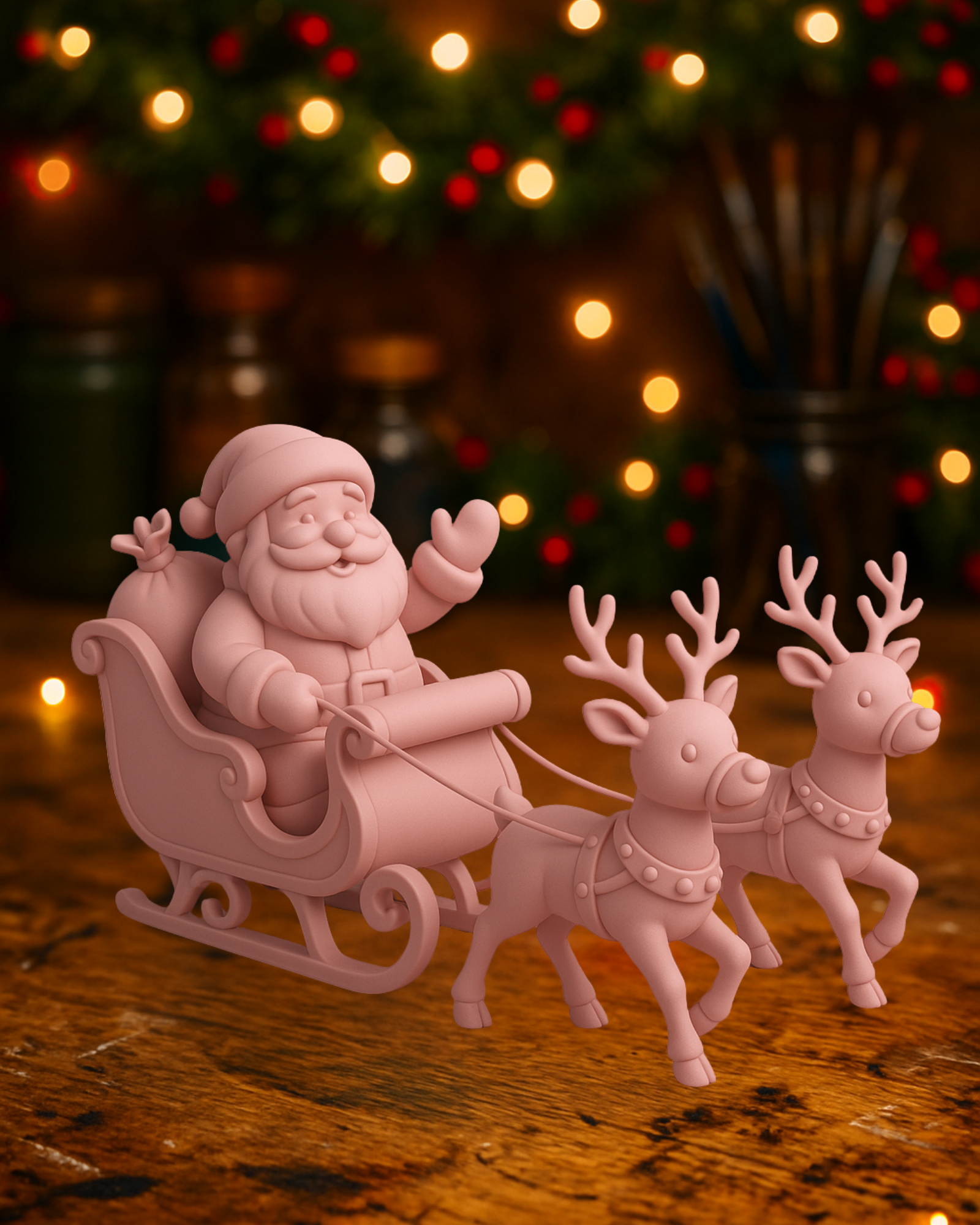 Santa Claus Sleigh with Reindeer