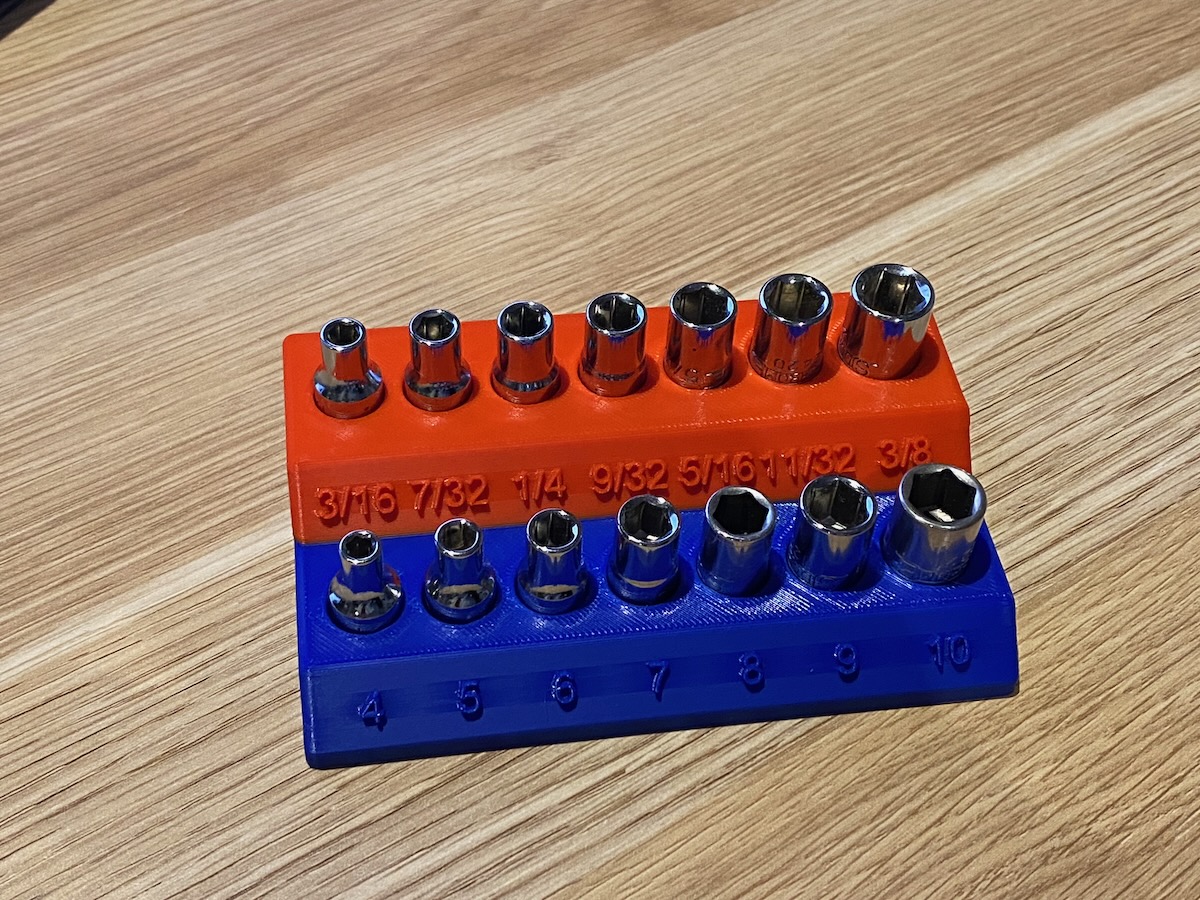Sidchrome metric/AF 1/4 inch socket holder 3D model thumbnail