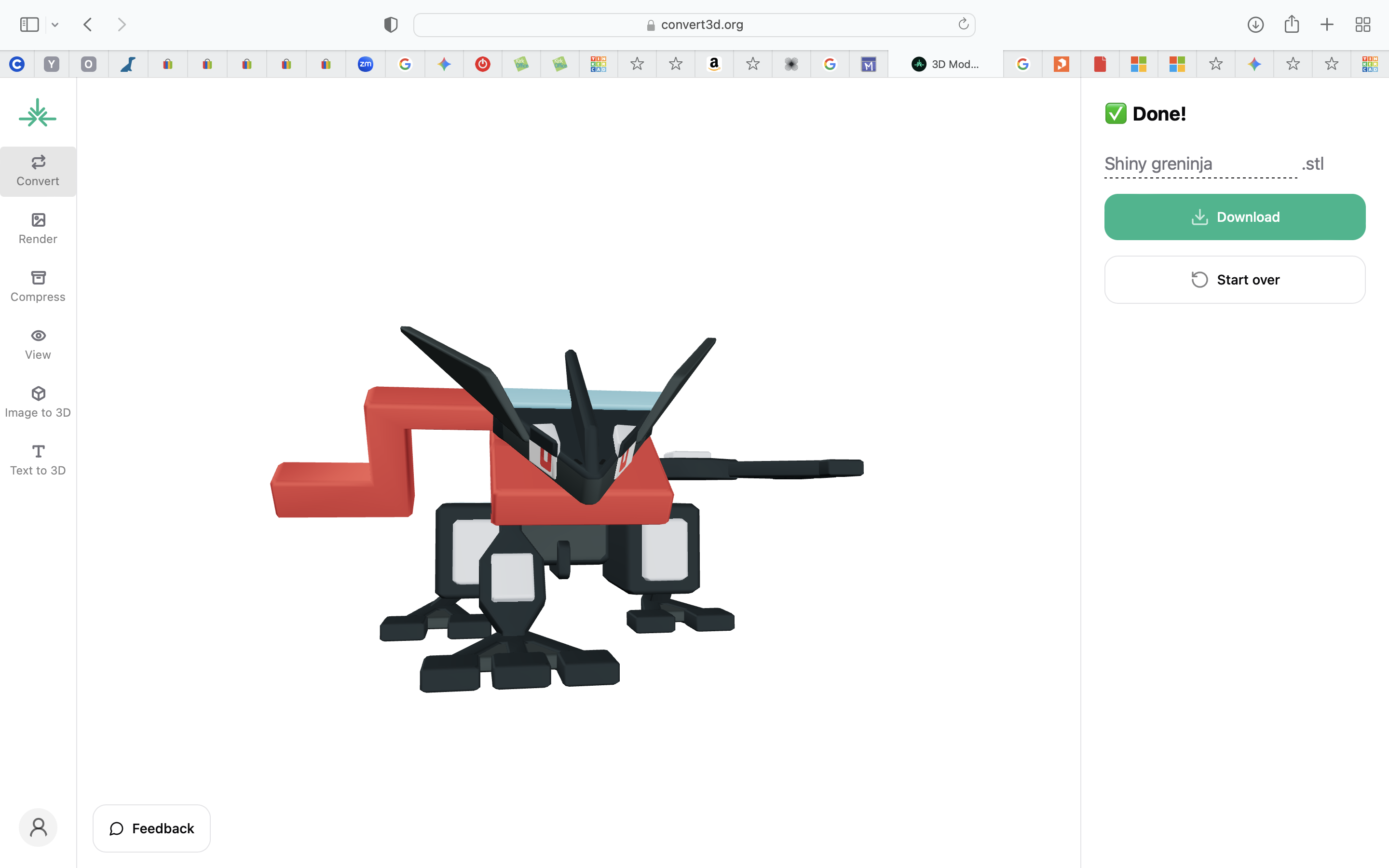 Pokemon quest shiny greninja voxel style