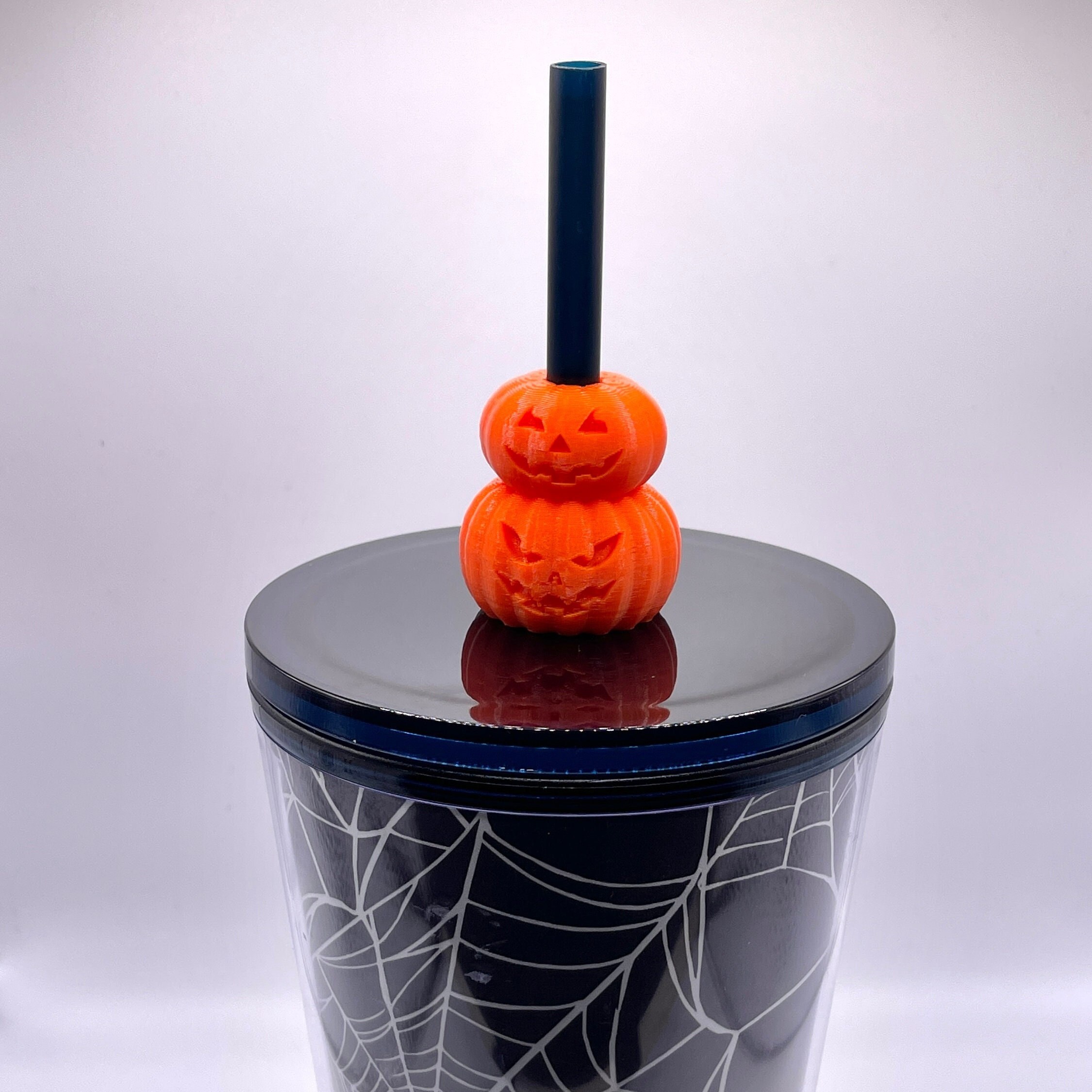 Stacked Jack-O-Lantern Straw Topper by Noob3dPrinting