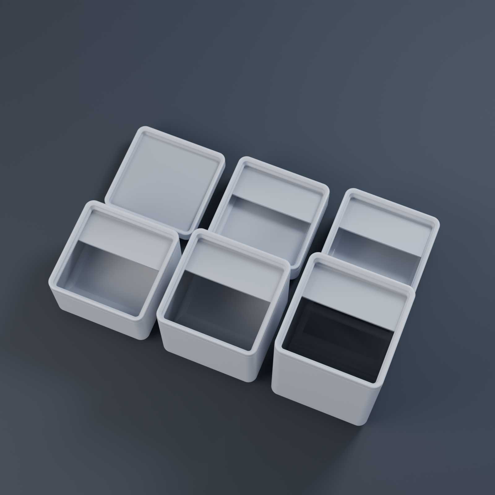 Gridfinity Height Sampler Bin Set - One Bin of Every Depth