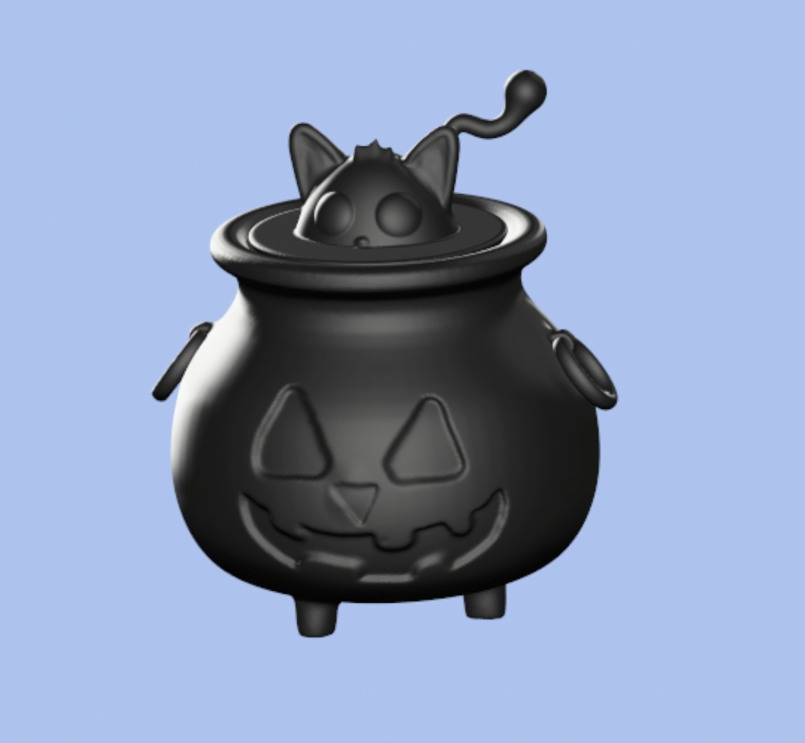 Halloween cauldron with lid