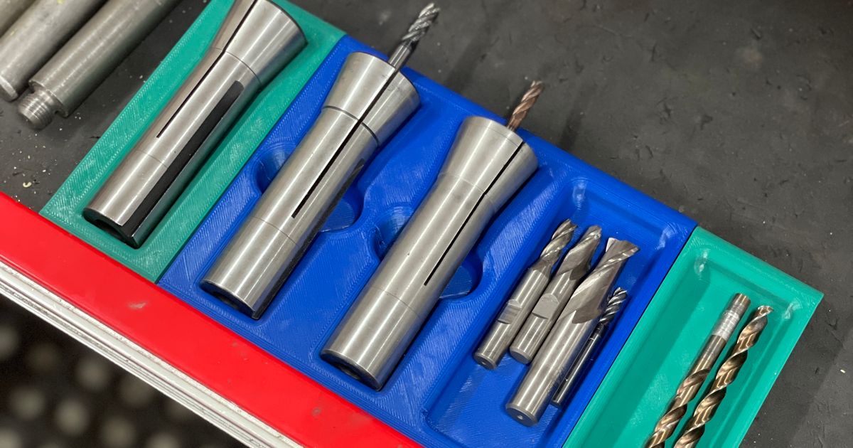 R8 Collet & End Mill Drawer Organization and Storage by wzrd