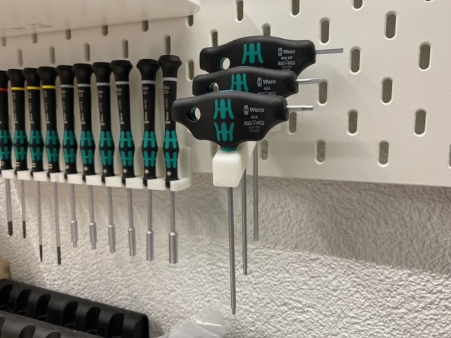 Skadis Holder Screwdrivers Wera 454 T-handle Hex-Plus