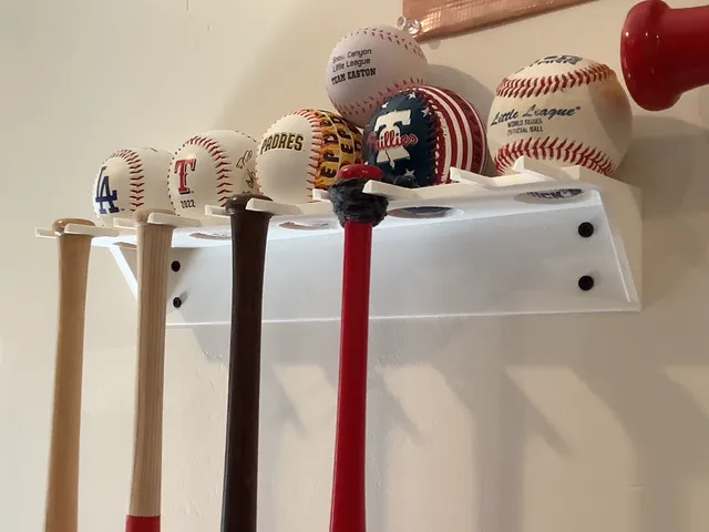 mini bat and souvenir ball display
