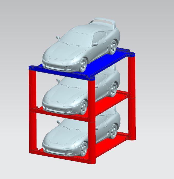Miniatura 8 do modelo 3D 1/18 car model stackable rack