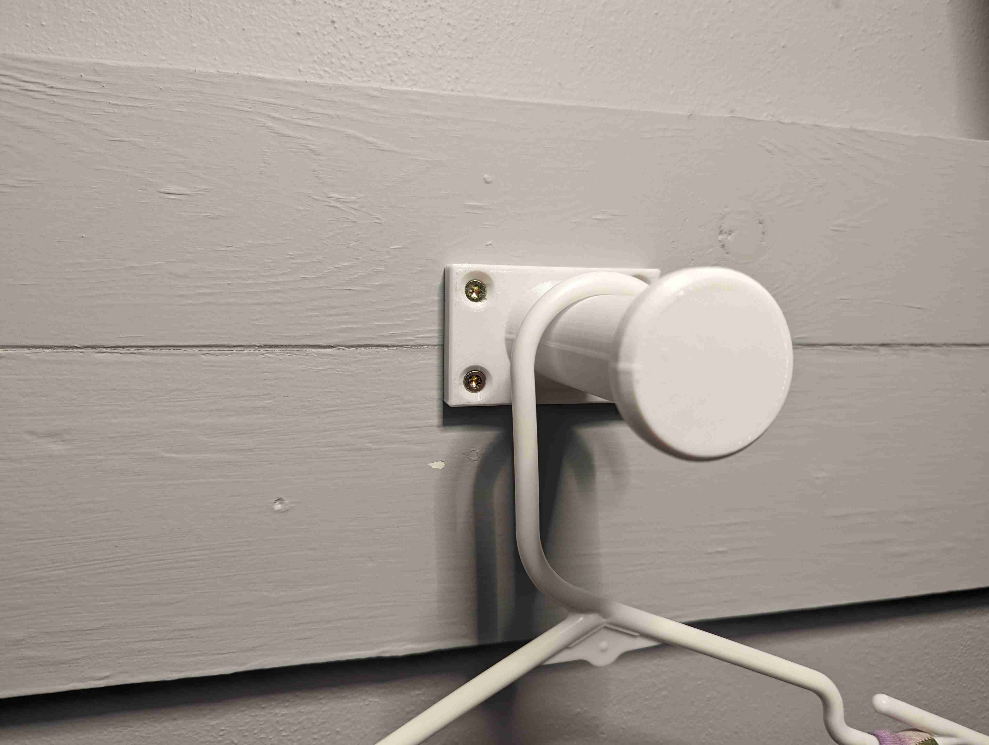 Short closet hanger rod, wall mount