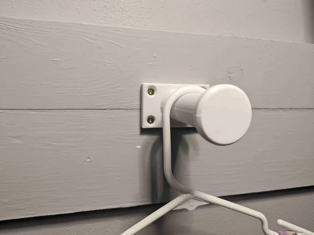 Short closet hanger rod, wall mount