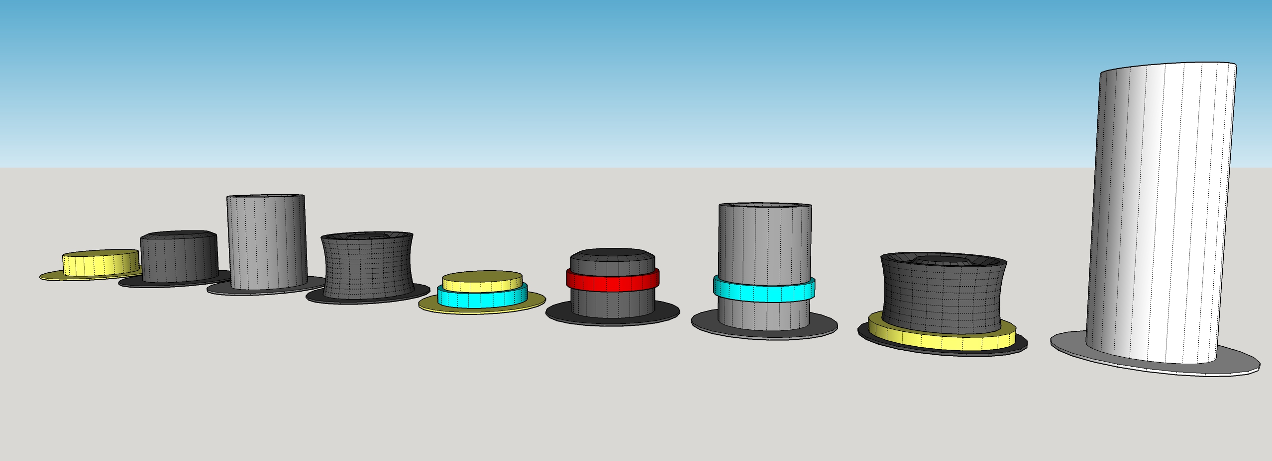 Mini 13: Head Gear Set 3 - Top Hats