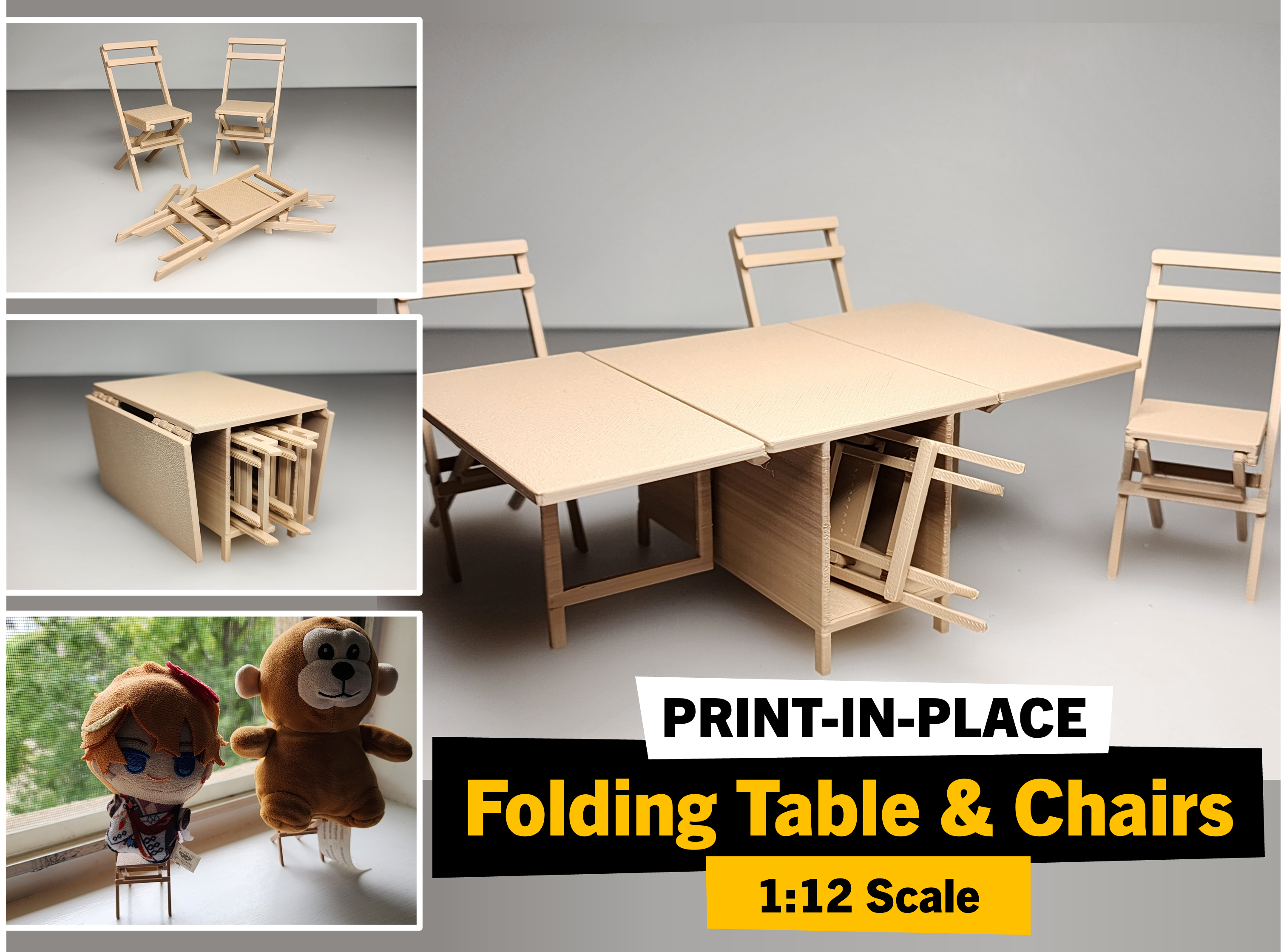 Drop Leaf Dining Table with Folding Chairs