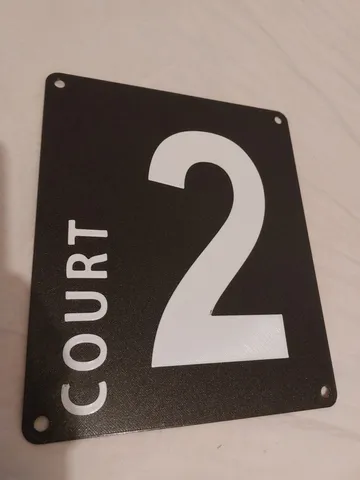 Numbers for tennis court