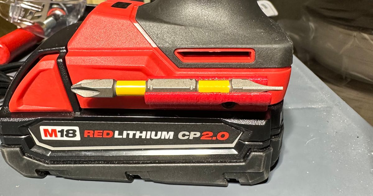 Milwaukee M18 Hammer Drill Bit Holder by gabe Download free STL model