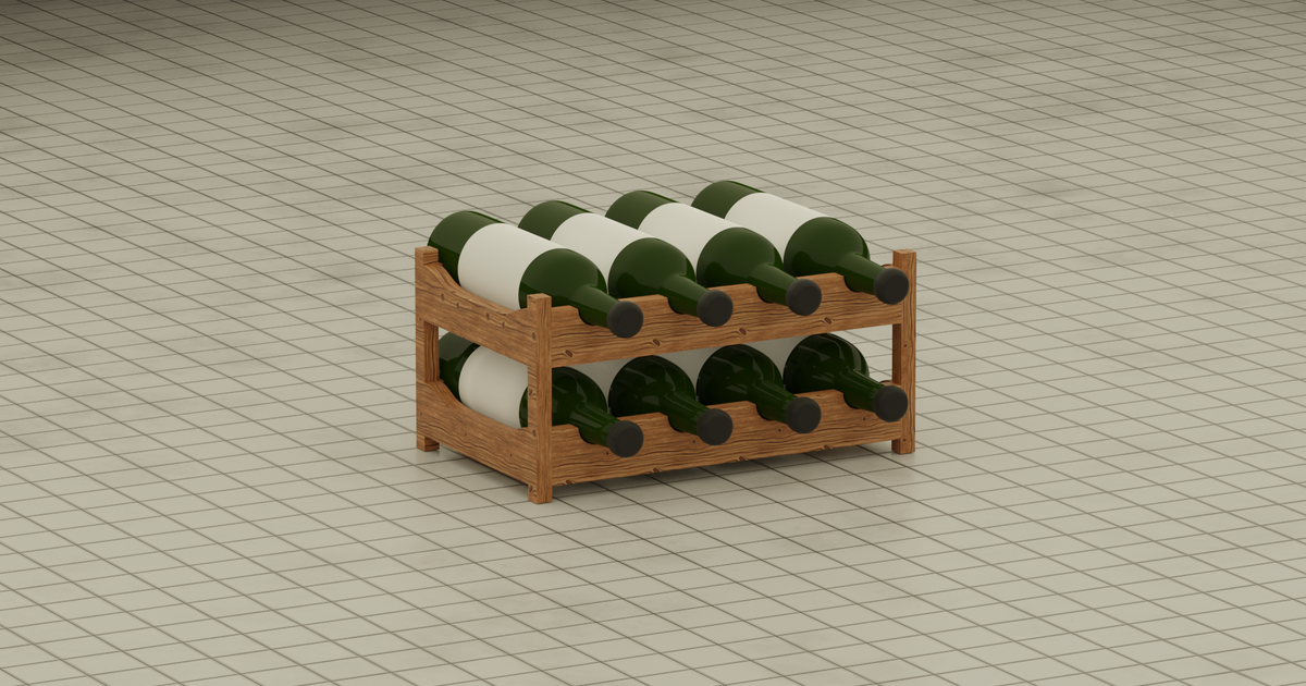 Water or Wine bottle storage rack by ATree, Download free STL model