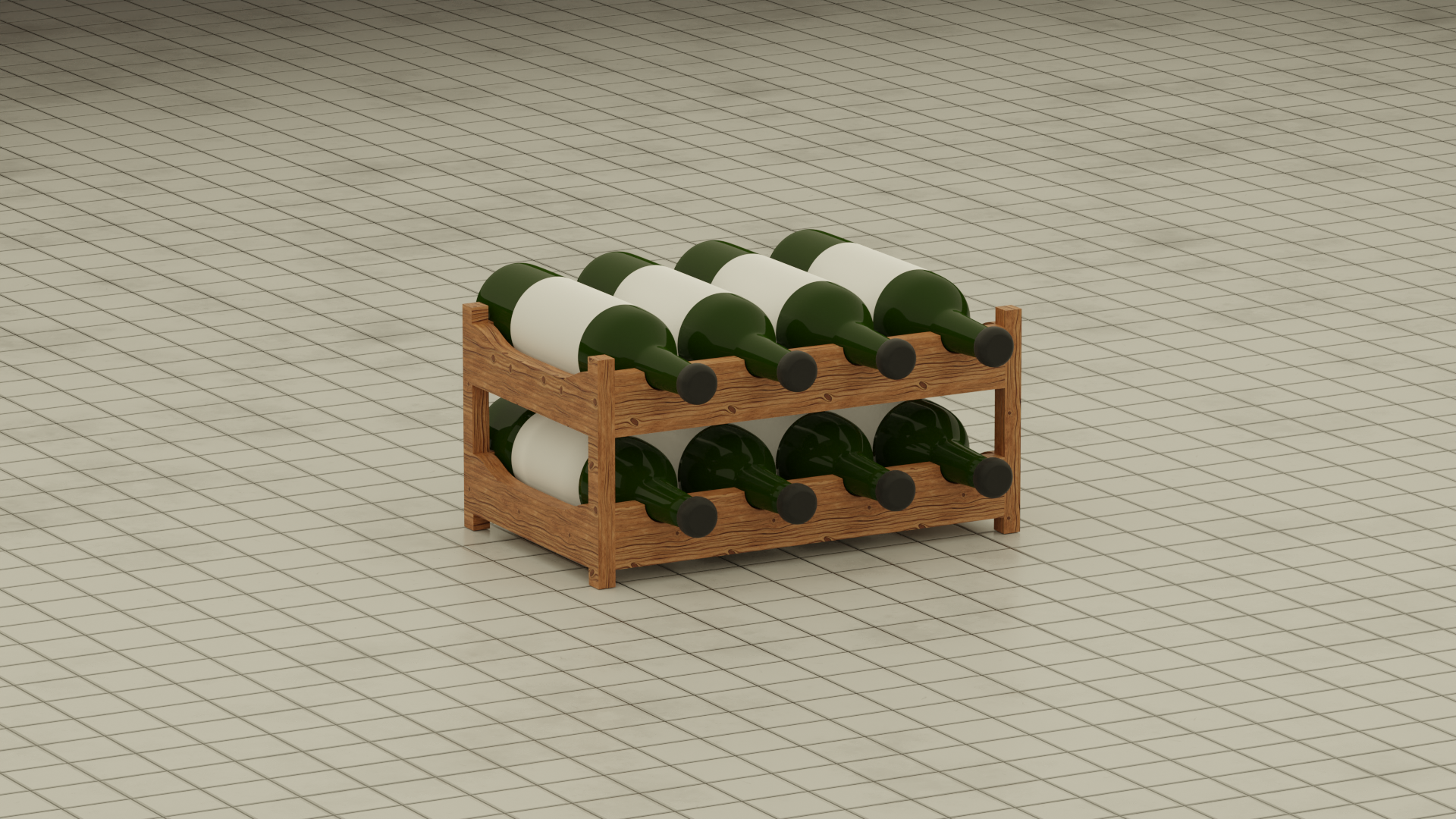 Miniature Dollhouse Wine Bottle Rack