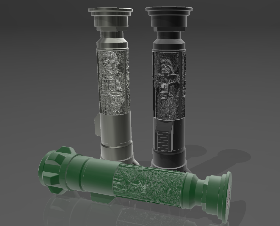 Lithophane collapsible lightsaber with tea light insert