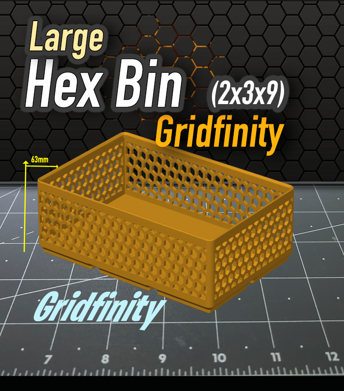 Hex Bin Gridfinity 2x3x9