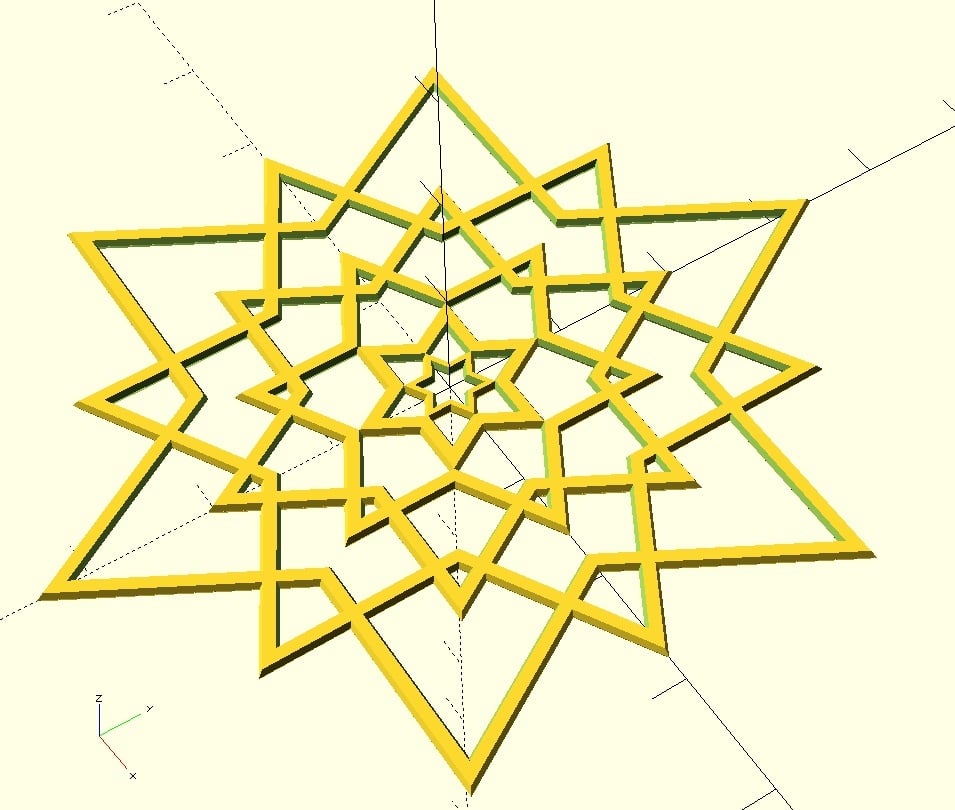 Parametric Flat Star with optional comet tail (OpenSCAD Customizer) — thumbnail 6