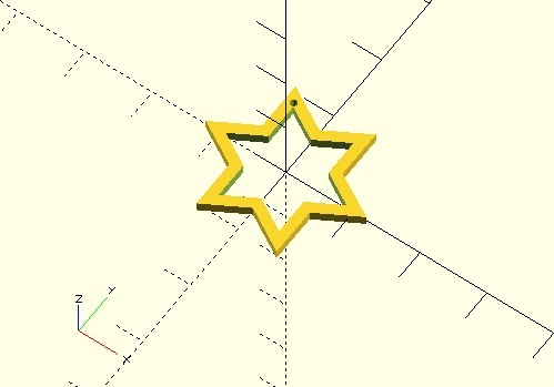 Parametric Flat Star with optional comet tail (OpenSCAD Customizer) — thumbnail 3