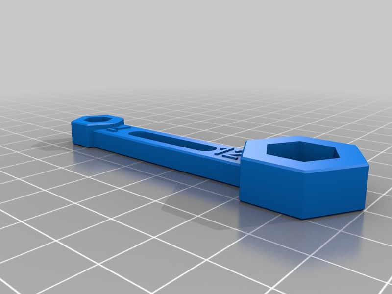 Hex wrench with 2 sizes (OPENSCAD, customizable), Ringschlüssel 7mm