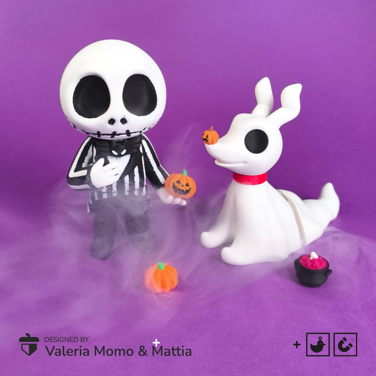 Jack Skellington Flexi Articulated, Toy Keychain Magnet