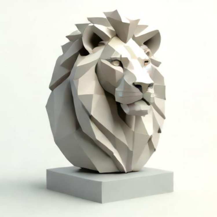 Lowpoly Lion Statue