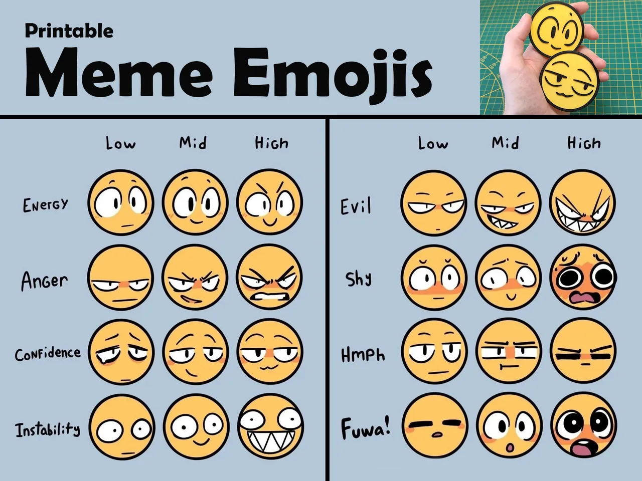 Famous Meme Emojis by Andor_Yoko, Download free STL model