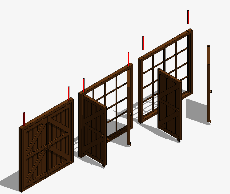 Doll-House window frame with opening shutters. Scaleble.