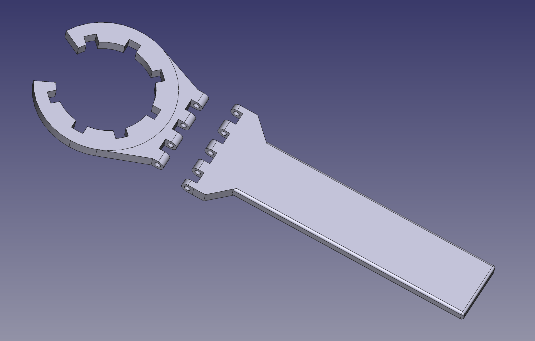 Wrench for PE pipe clamping screw