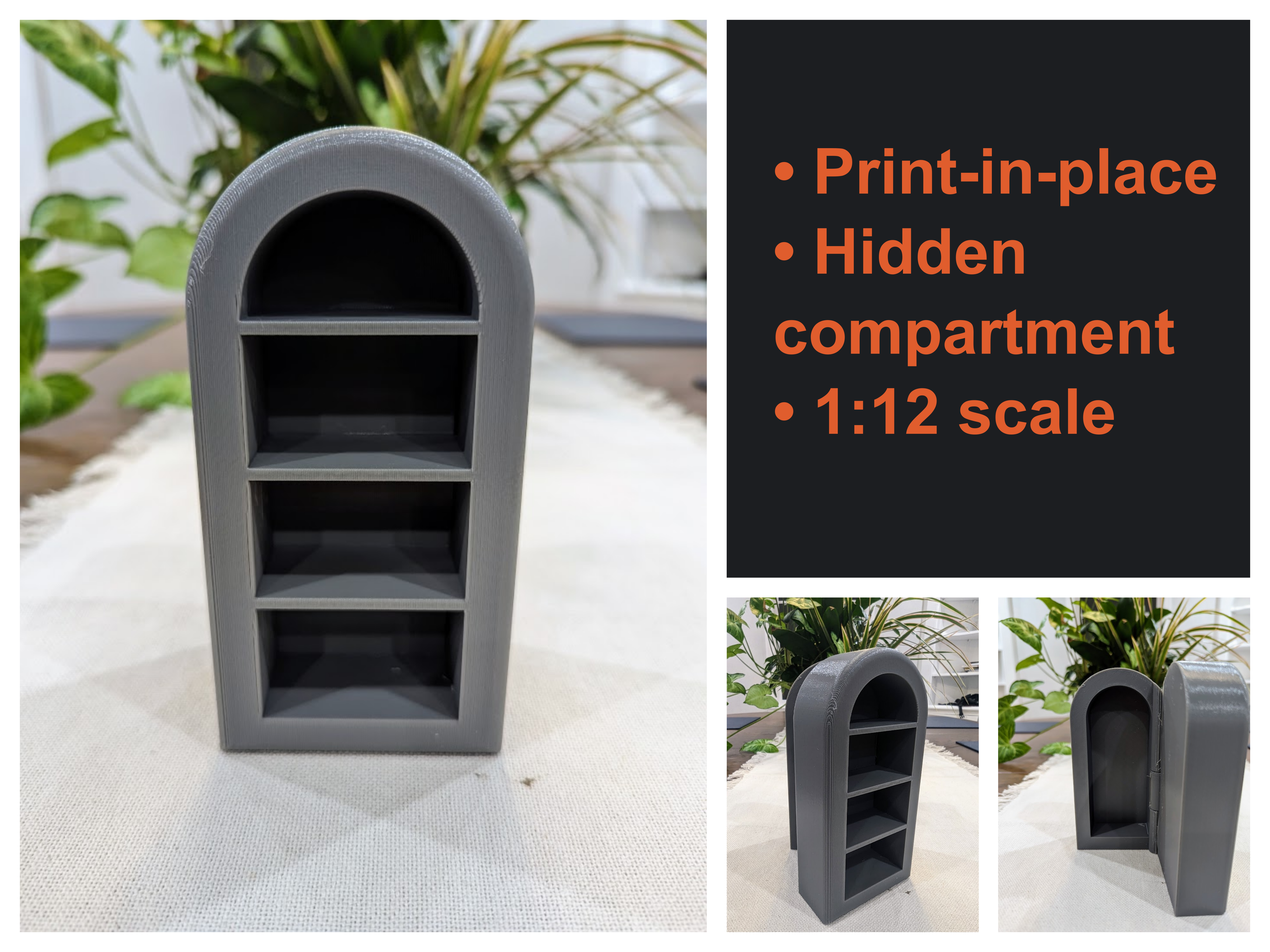 Secret Bookcase (print-in-place, hidden compartment)