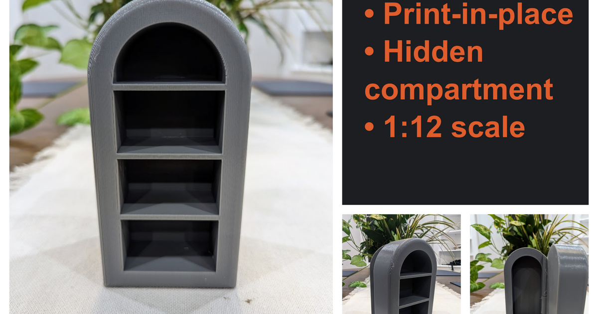 STL file Miniature Bookcase - Miniature Furniture 1/12 scale 📚・3D print  object to download・Cults