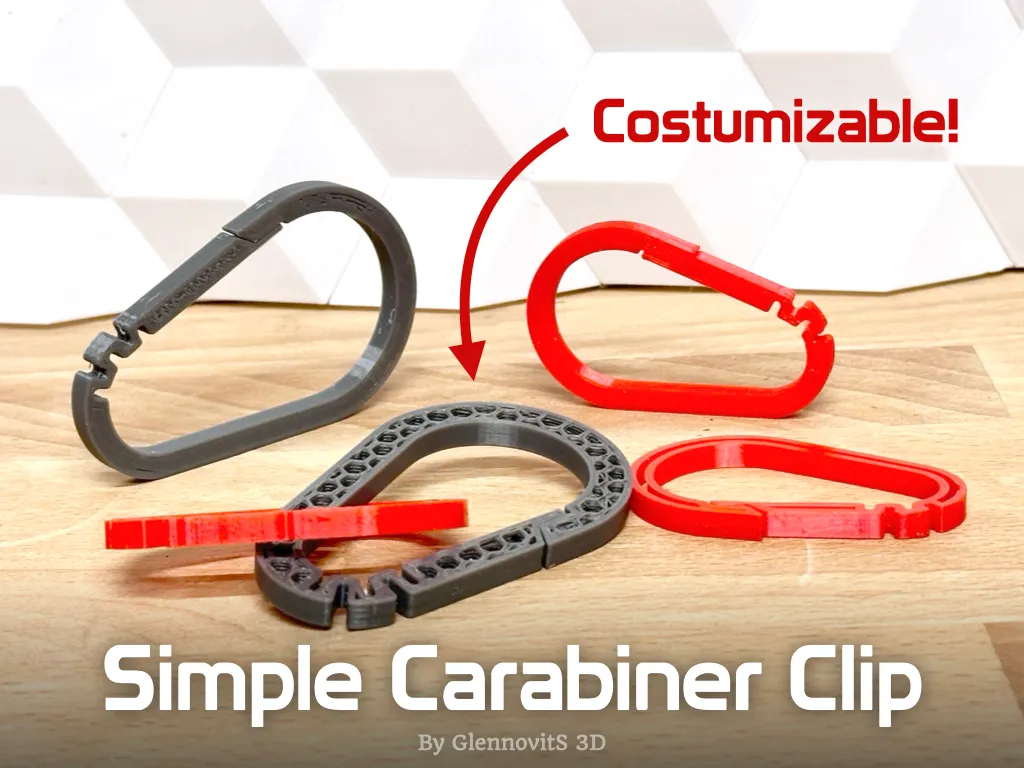 Simple Carabiner Clips - Style them your way! by GlennovitS 3D, Download  free STL model