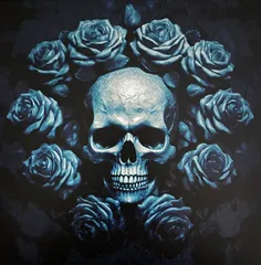 Skull and roses 'Filament Painting'