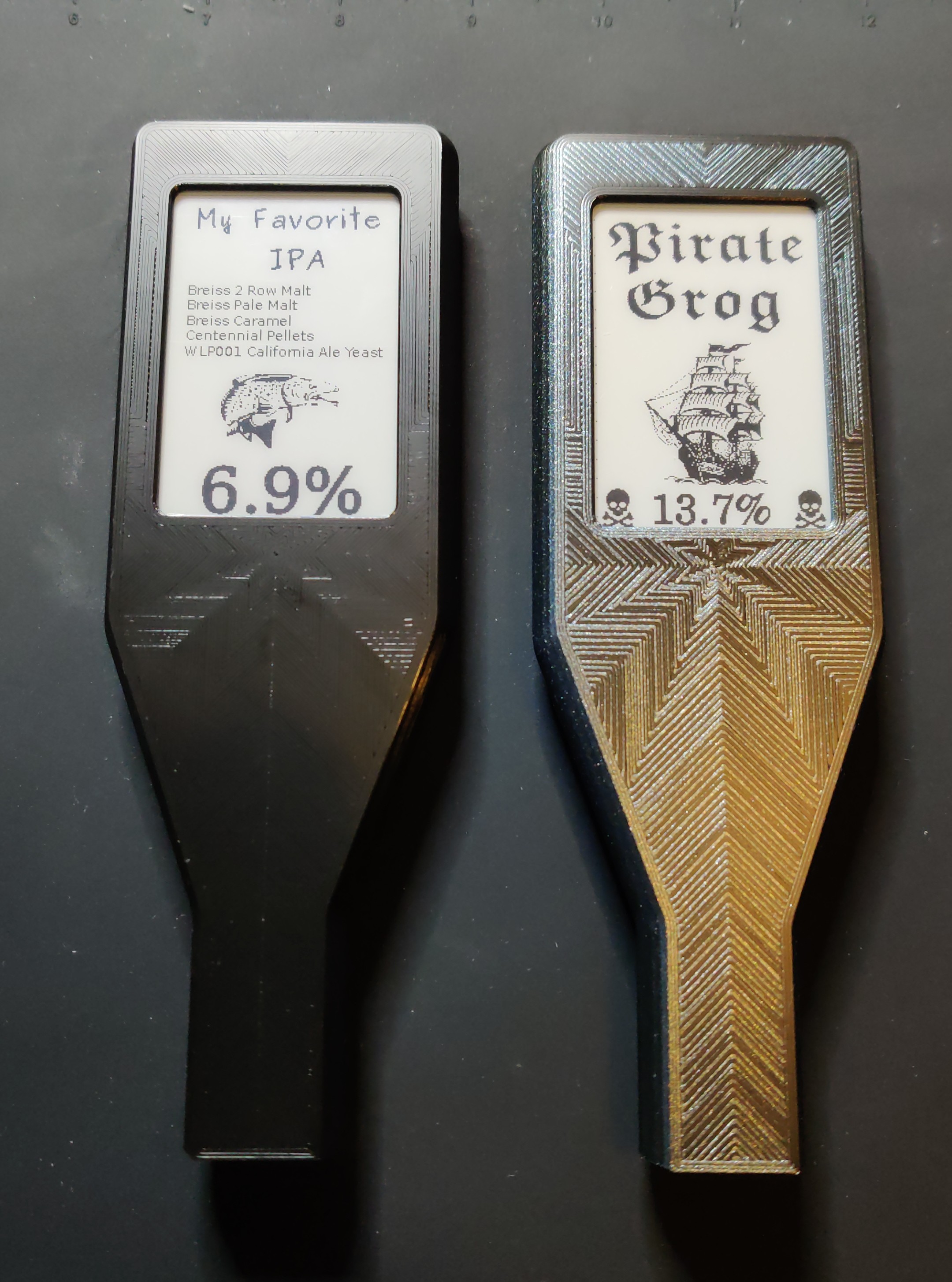 Beer Tap Handle with Passive NFC E Ink Display