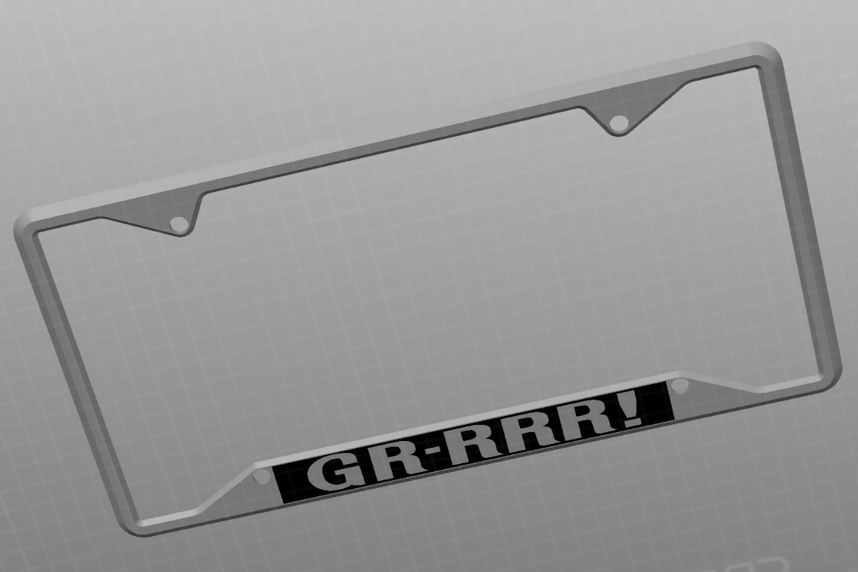 GRRRR! GTO License Plate Frame by gleonard3 Download free STL