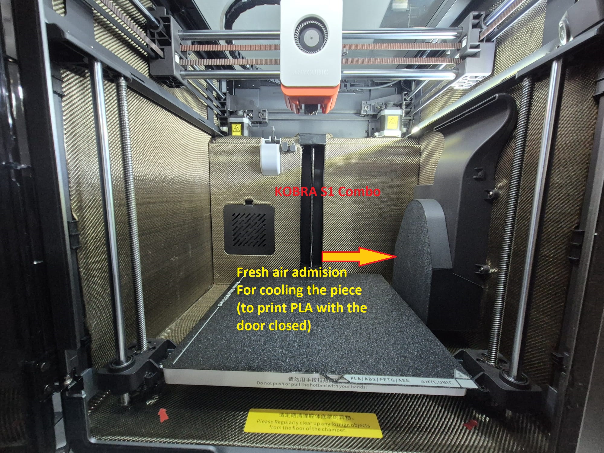 Anycubic Kobra S1 Combo - Filtered Fresh Air Intake – PLA Optimized Enclosure Mod — thumbnail 2