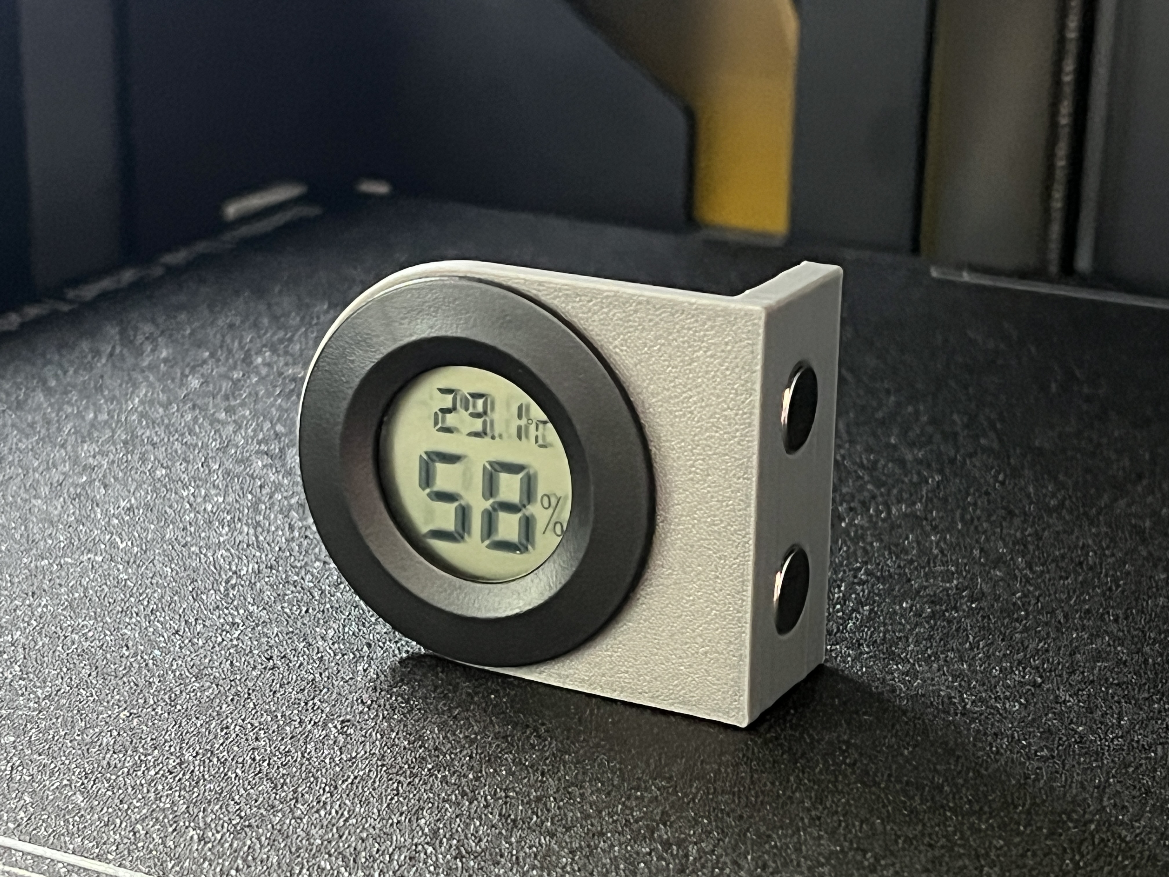 Magnetic Hygrometer Mount for Bambu Labs X1/P1s/P1P printer (10mm magnets)