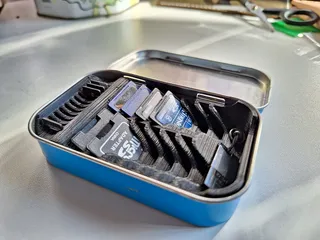 Altoids tin base and SD/MicroSD and adapter organizer by randy_s, Download  free STL model