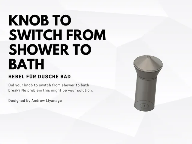 Knob to switch from shower to bath