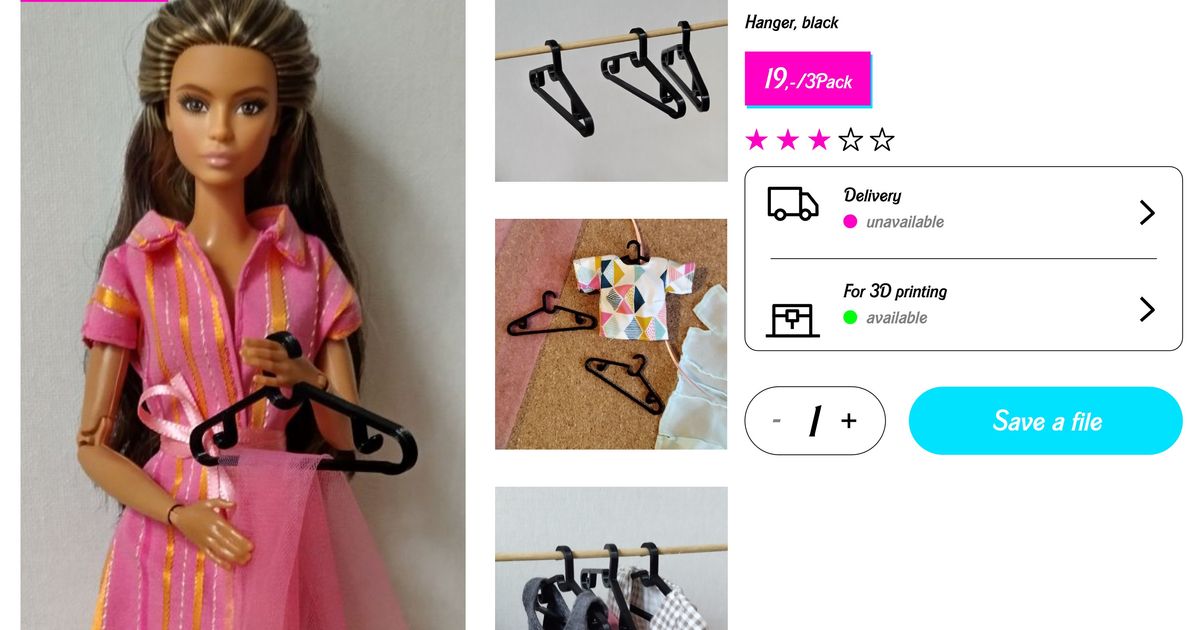 Spruttig Hanger in Doll Size by E3De | Download free STL model ...
