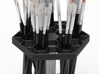 Hexagonal Paintbrush Holder by tno2k22, Download free STL model